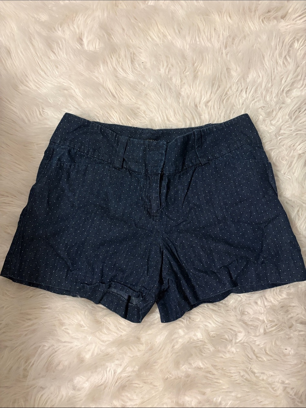 Ann Taylor Navy Blue Polka Dot Jean Shorts